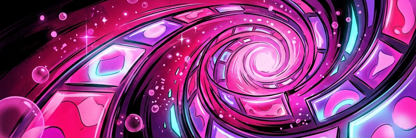 For You feed key art - a spiral of tiled clips