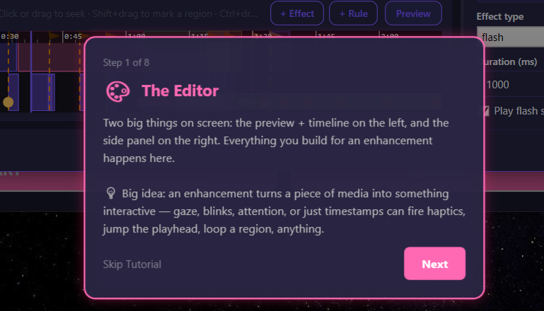 Tutorial step 1 - The Editor